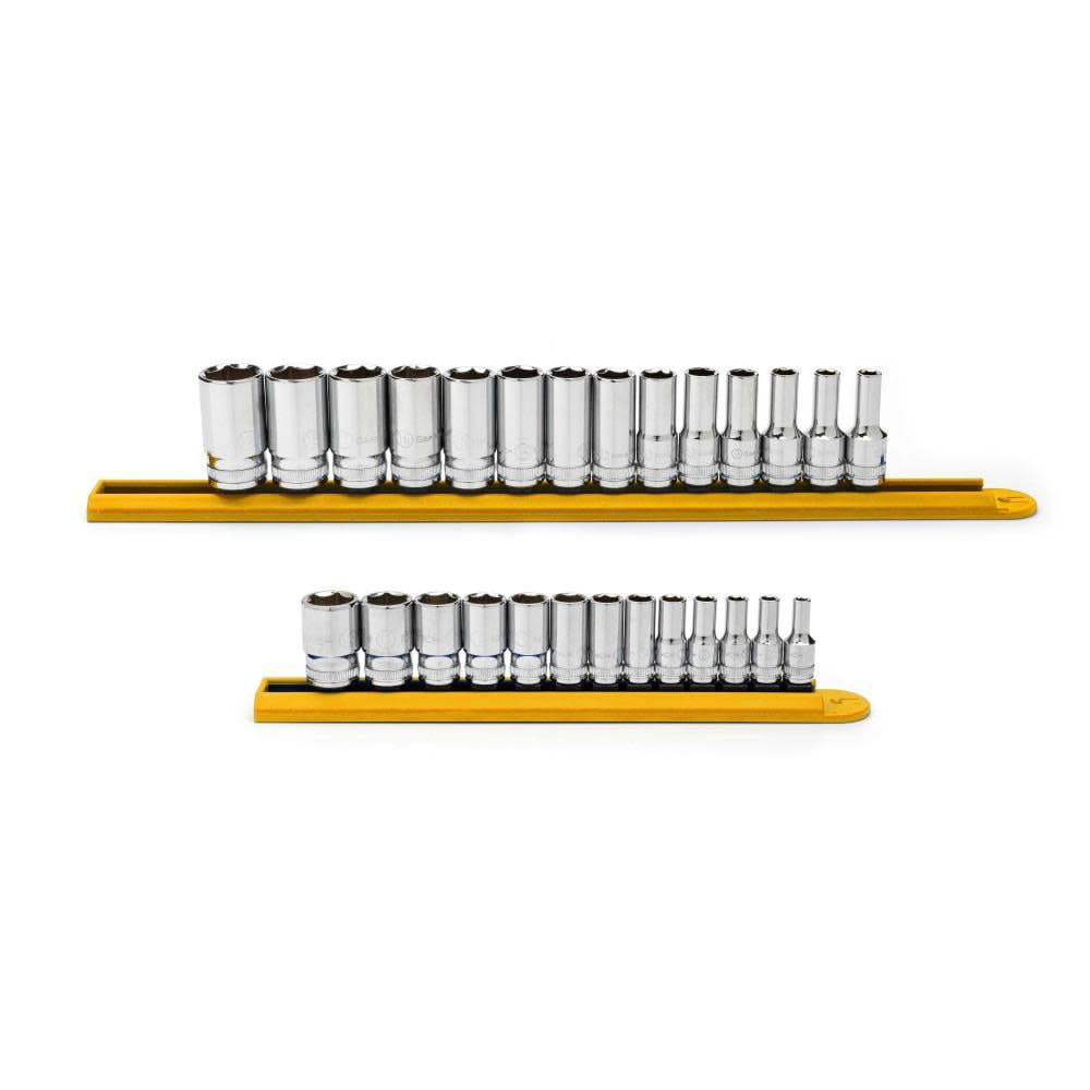 Gearwrench Socket Set 1/4" And 3/8" Drive 6 Point Mid Length Metric