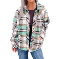 thumbnail image 5 of Women's Green Plaid Shacket with Pocket, 5 of 5