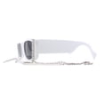 thumbnail image 3 of Rhinestone Tassel Jewel Chain Mod Rectangle Sunglasses White Black, 3 of 4
