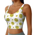 thumbnail image 2 of Sports Bras For Women Workout Tank Tops, Cute Lemon Yellow Leaves Running Vest With Removable Cups, 2 of 2