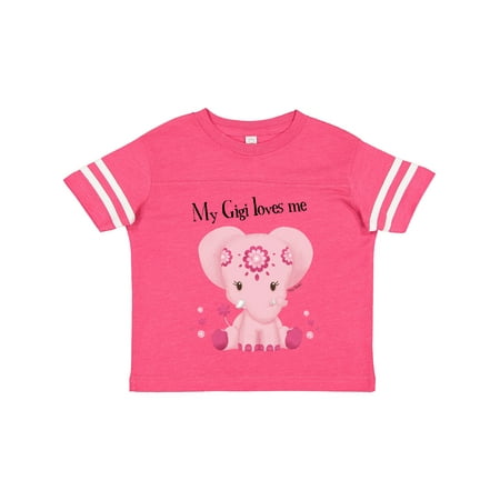 

Inktastic Aditi My Gigi Loves Me Pink Elephant Beautiful Gift Toddler Toddler Girl T-Shirt