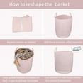 thumbnail image 6 of Cotton Rope Laundry Basket Hamper for Girls Kids Baby Nursery Hamper Bin Woven Storage Basket for Living Room Girls room Boho Tall Rope Baskets for Blanket Toys Large light pink, 6 of 7