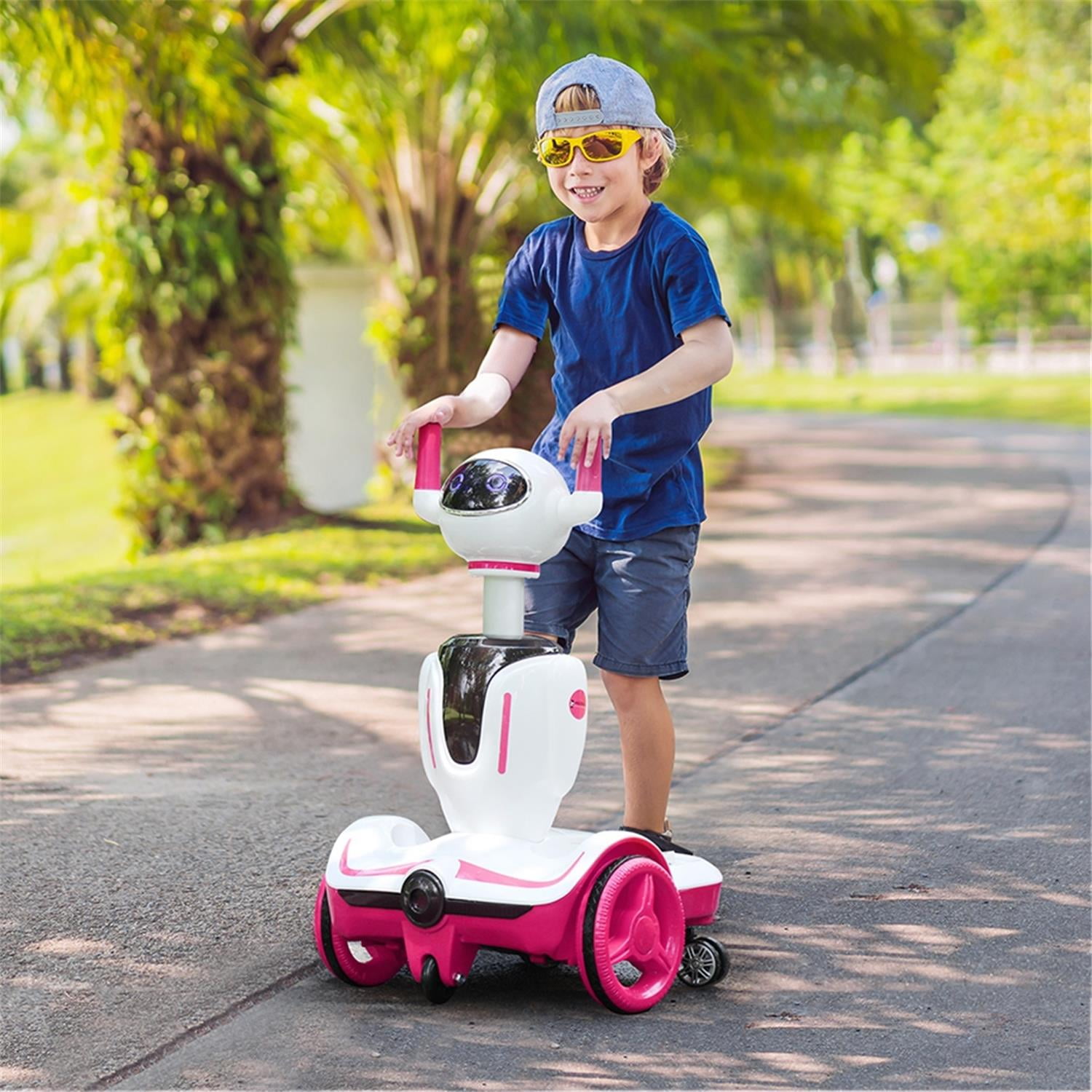 CIPACHO Detachable Design 6V Kids Electric Robot Buggy Ride On Toy Car for Baby Toddler with Battery Indication, Music and Light, Pink CIPACHO Detachable Design 6V Kids Electric Robot Buggy Ride On Toy Car for Baby Toddler with Battery Indication, Music and Light, Pink