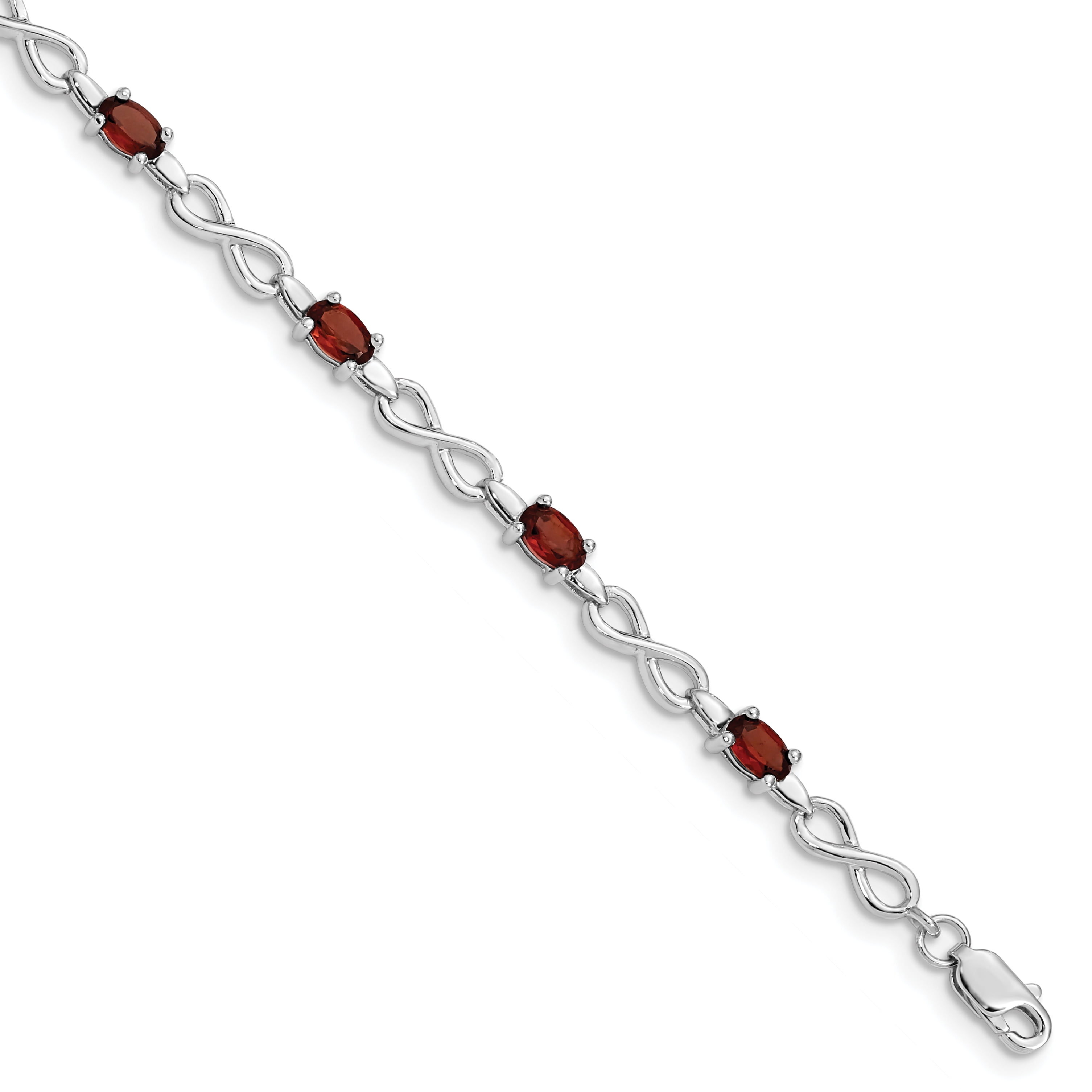 Ice Gems Sterling Silver Garnet Infinity Drop Necklace