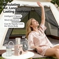 thumbnail image 6 of Dual Function Mist Spray Desktop Fan, low noise silent running, USB rechargeable power supply, humidifying cooling circulator fan for dorm bedroom office summer heat relief fan, 6 of 6