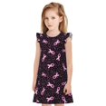 thumbnail image 1 of Fotbe Breast Cancer Awareness3 Vestido de Dormir para Niñas de 3 a 10 Años, Mangas Cortas, Estilo Princesa, Pijama Camisón con Mangas Voladas-Medium, 1 of 6