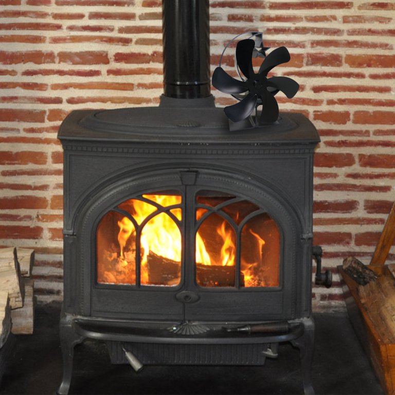 Heat Powered Stove Fan 6-Blades Self-Adjustment Silent Fireplace Fan  Circulating Warm Air for Wood Gas Pellet Stove G - Walmart.com