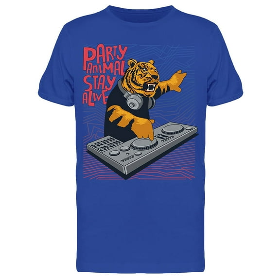 Dj Tiger T-Shirt Men -Image by Shutterstock, Male Medium