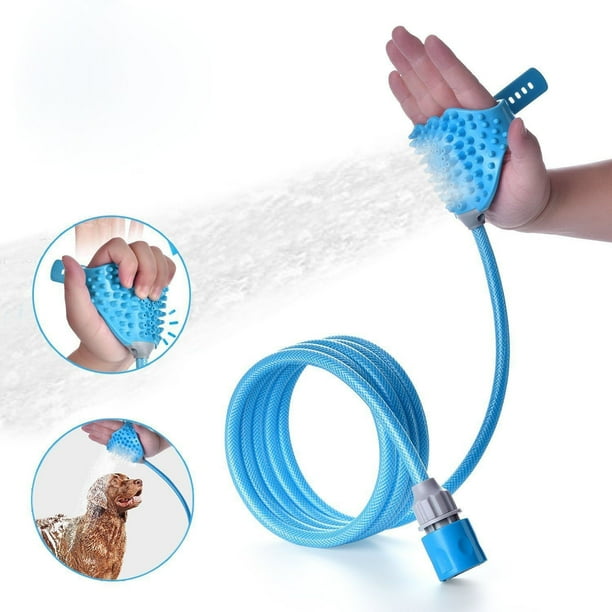 Original herramienta de baño para mascotas - Rociador y fregador en uno - Para el cuidado de perros y gatos - Uso interior/exterior - Incluye adaptadores de ducha y manguera brillar Electrónica