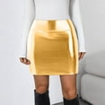 thumbnail image 5 of vigerkar Women's Shiny Stretchy Metallic Liquid Look Mini Skirts GD1, XXL, 5 of 8