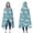 Blue Dinosaurs Skeletons, variant on Wearable Blanket,Blue Fantasy Creatures Pattern Hooded Wearable Flannel Blanket for Adults & Teens,Winter Poncho Shawl Wrap Cape Cozy Anti-Pill,50"x60"