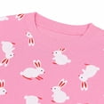thumbnail image 5 of NIPAXO Girls Pajamas Set Long Sleeve Cute Rabbit Bunny Print Casual Sleepwear with Pink Trim for Toddler Little Girls, 5 of 8