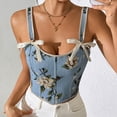 thumbnail image 2 of Brasier Corsé de Tirantes para Mujer con Chaleco Retro Floral, Liguero Floral Que Envuelve El Pecho y Se Ata Al Cuerpo. Mediana, 2 of 7