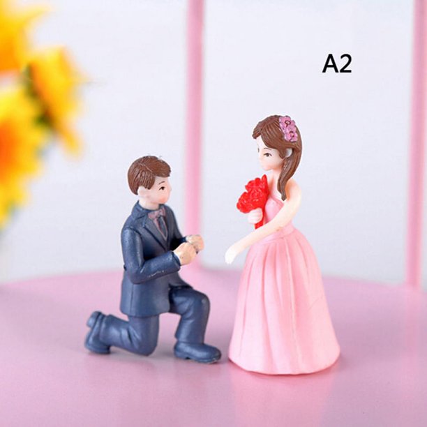 2 uds Mini figura de pareja de Navidad muñeca DIY bonsái de jardín decoración ornamento chico juguete figura en miniatura estatua de personas artesanía de resina