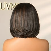 LUVME Blonde Highlight Short Layered Bob Wig Glueless 5x5 Closure Pre-Cut Lace Wig for Adult Women