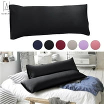Gustave Body Pillowcase Soft Polyester Long Bedding Pillow Cover Envelope Closure Long Pillow Cover Case for Adults Pregnant Women "Black"