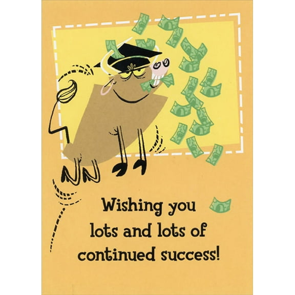 Designer Greetings Pig Eating Cash Funny / Humorous College Graduation Congratulations Card with Sliding : Moving Panel
