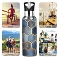 thumbnail image 7 of Yayeee 33oz Insulated Water Bottle Double Wall Stainless Steel with Flip Straw Lid, Elegant Hexagon Pattern, 7 of 7