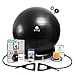 thumbnail image 3 of ENOVI Fit+ Ball Chair Yoga Ball Exercise Ball with Adjustable Resistance Bands and Stand Base Home Gym Workout Set Stability Ball & Balance Ball Seat to Relieve Back Pain 65cm BA, 3 of 4