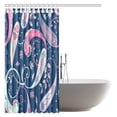 thumbnail image 2 of MYPOP Mandala Decor Shower Curtain, Decorative Lively Colorful Paisley Print with Floral Design Dots Swirls Stripes Leaves Fabric Bathroom Set with Hooks, 66 X 72 Inches, 2 of 3