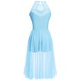 thumbnail image 6 of IBTOM CASTLE Women Lyrical Dance Costumes Lace Flower Embroidery Spliced Tulle Dress Flowy Chiffon Leotard Skirt S Light Blue, 6 of 8