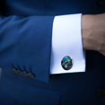 thumbnail image 3 of PhooArto Men's Classic Stainless Steel, Sunlight Shines Sea Turtle Cufflinks Business Wedding Shirts, Black, 3 of 6