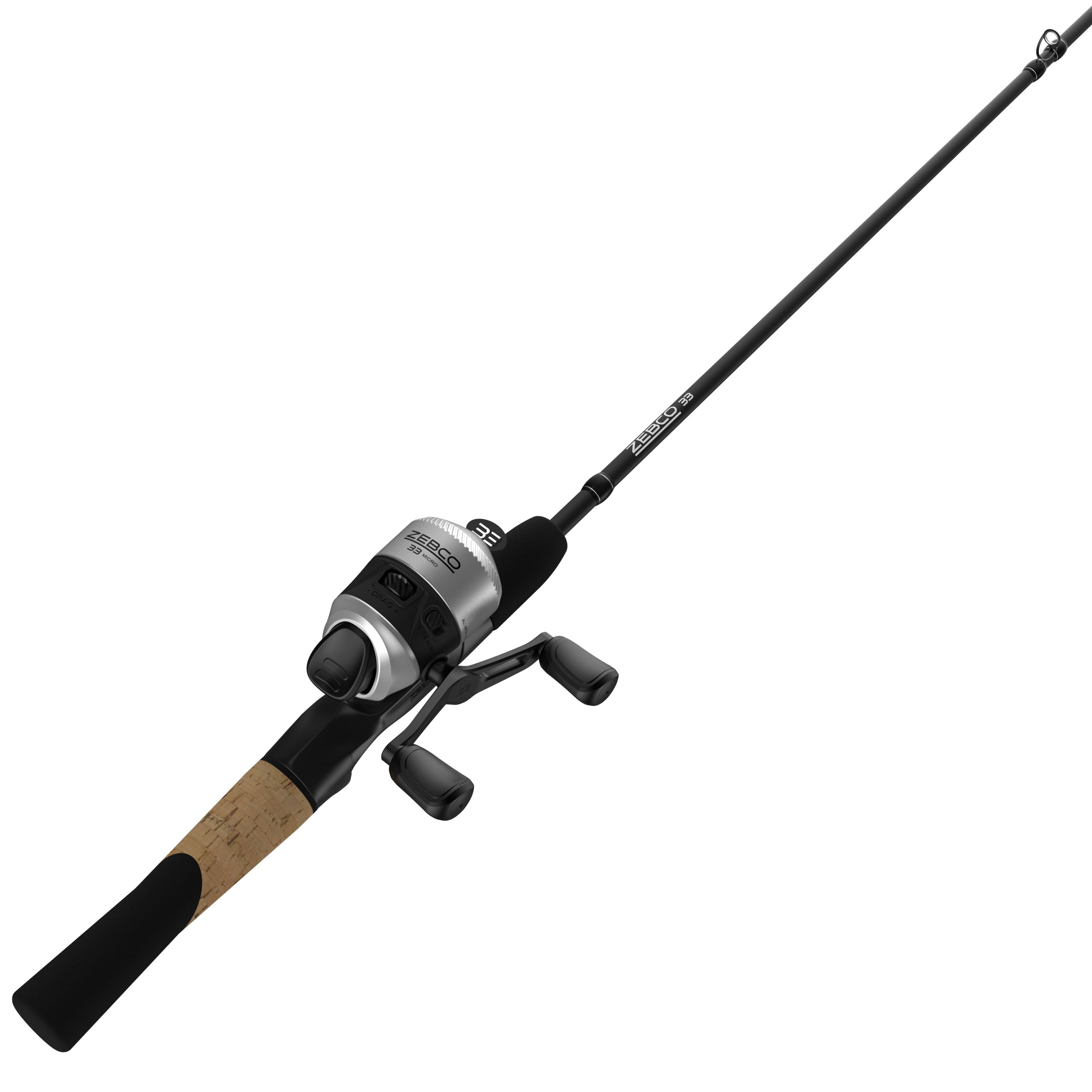 Zebco Fiberglass Adjustable Drag 4'6" Spincast Fishing Rod & Reel Combo Rod