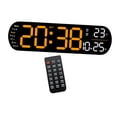 thumbnail image 1 of Reloj despertador digital, reloj de escritorio conmutable  degreeF/ degreeC, visualización de temperatura, fecha y semana, reloj calendario para mesita de noche, Naranja, 1 of 6