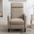 thumbnail image 3 of PU Leather Recliner Chair, Lounge Reclining Chair with Adjustable Backrest from 90° to 160°, Single Sofa Chair with Deep Seat for Living Room Bedroom Home, Beige, 3 of 9