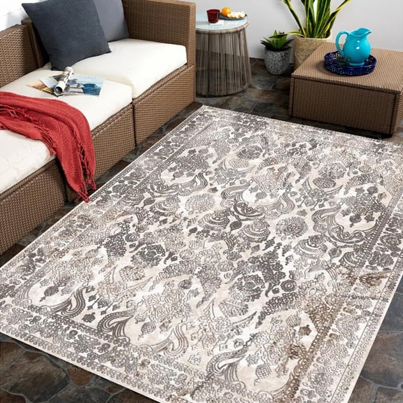 4x8ft Washable Area Rug, Area Rug For Living Room, Area Rug For Bedroom, Modern Design, Anti-Slip Backing, Non Shedding