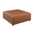thumbnail image 2 of NPD Furniture Harland Faux Leather Square Coffee Table/Ottoman in Brown, 2 of 12