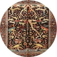 thumbnail image 1 of Ahgly Company Machine Washable Indoor Round Traditional Tiger Orange Brown Area Rugs, 4' Round, 1 of 7