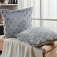 thumbnail image 4 of Home Soft Things Serenta Jacquard Rabbit Faux Fur Throw Pillow Covers 2 Piece Set, 26" x 26", Silver Grey, 4 of 5