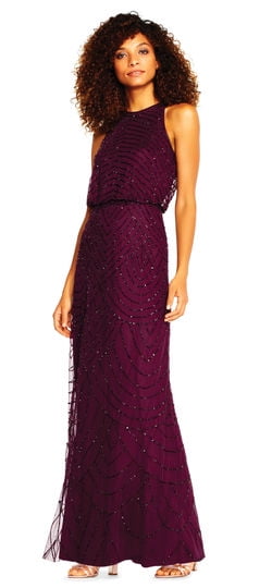 art deco beaded blouson dress
