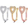 thumbnail image 1 of Fake Nose Ring Heart: 3PCS Stainless Steel Retro Nose Cuff Non Piercing Jewelry, 1 of 7