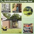 thumbnail image 6 of Homall 10x10ft Outdoor Metal Storage Shed with Lock, Durable Steel Backyard Shed, Brown, 6 of 7