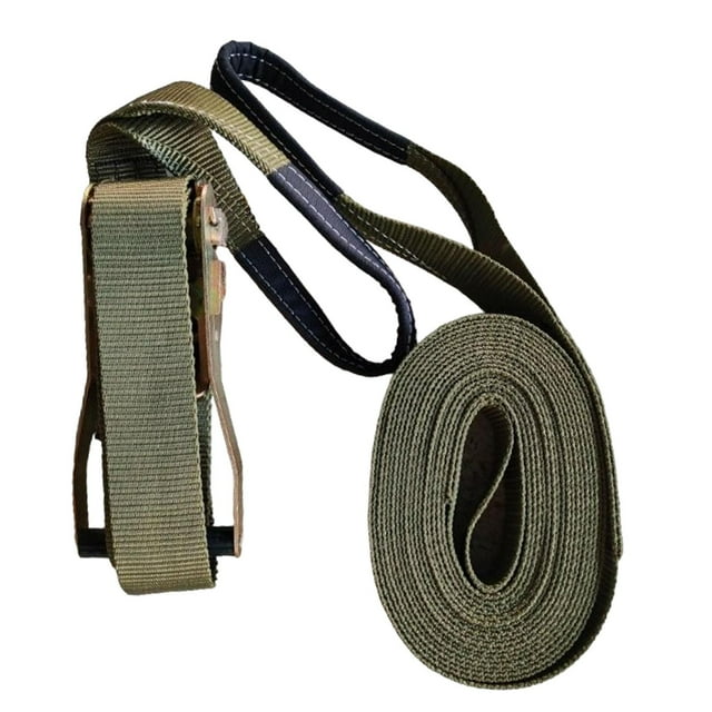 Kit de slackline de 36 pies con tensor de gancho y trinquete para entrenamiento de equilibrio ejercito verde