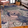 thumbnail image 3 of Abstract Decorative Rug, Ocean Inspired Graphic Paisley Pattern Swirled Hand Drawn Art Print, Quality Carpet for Bedroom Dorm and Living Room, 6 Sizes, Navy Blue, by Ambesonne, 3 of 4