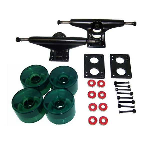 LONGBOARD Package CORE 6 in BLACK TRUCKS 76mm GREEN Whls