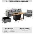thumbnail image 2 of XIZZI Patio Conversation Set 6 PCS Wicker Furniture Set with Propane Fire Pit Table,Dark Grey, 2 of 10
