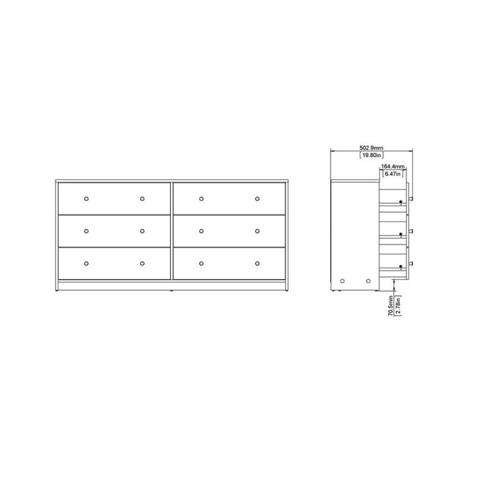 Home Square 3 Piece Bedroom Set with 6-Drawer Double Dresser and Two of 1-Drawer Nightstand in Black