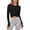 Black, variant on TrendOFT Womens Yoga Tops Ruched Long Sleeve Crop Crew Neck Yoga Workout Casual Slim Y2K Tops Black L