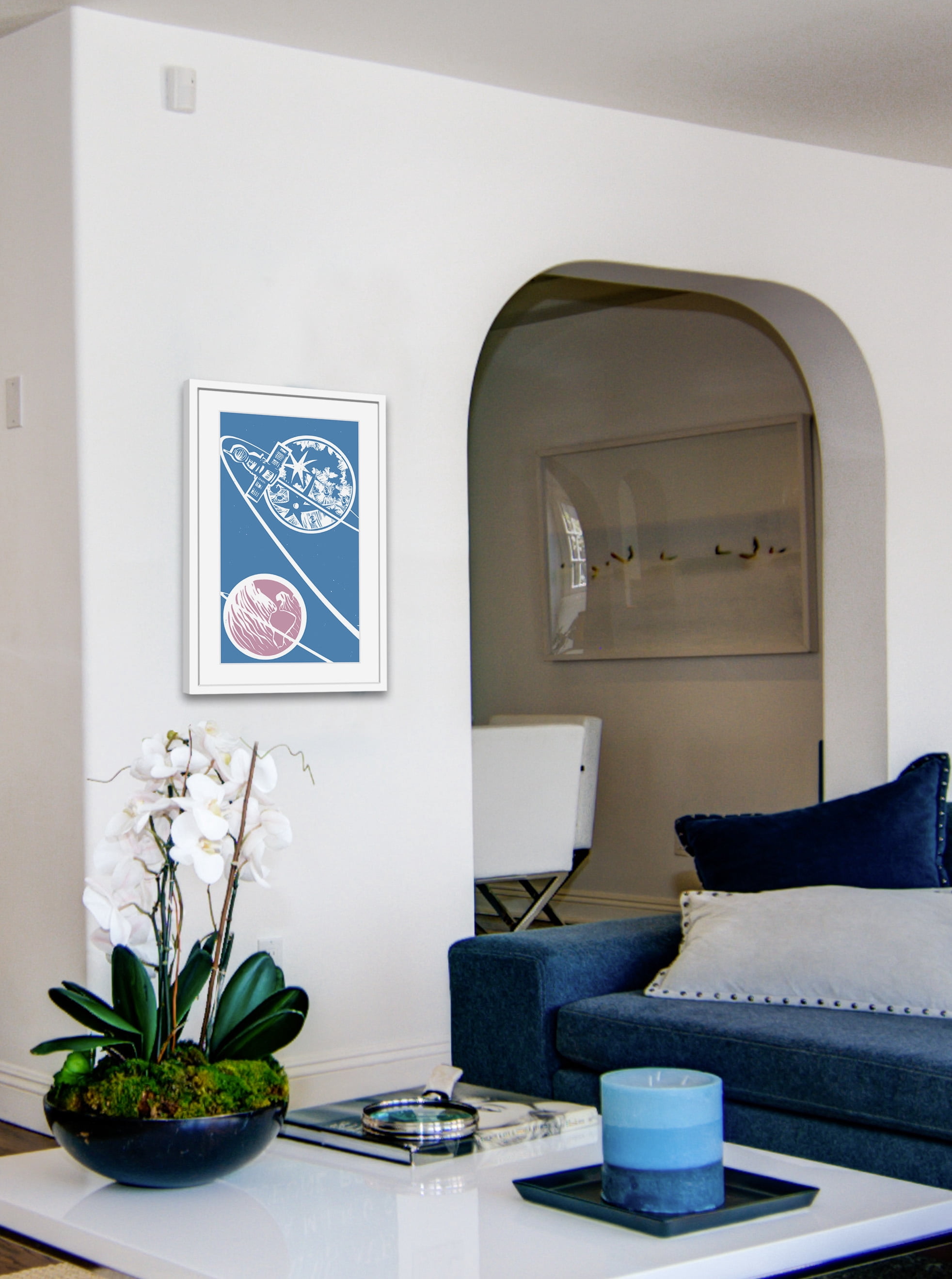 "Satellite Orbit" Framed Painting Print