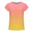 thumbnail image 4 of Hfyihgf T Shirts for Women Summer Tie Dye Plus Size Tops Casual Short Sleeve Crewneck Blouses Comfy Soft Loose Basic Tunic Tees(Yellow,XXL), 4 of 5