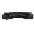thumbnail image 3 of Meridian Furniture Comfy Black Linen Textured Fabric Modular Sectional, 3 of 11