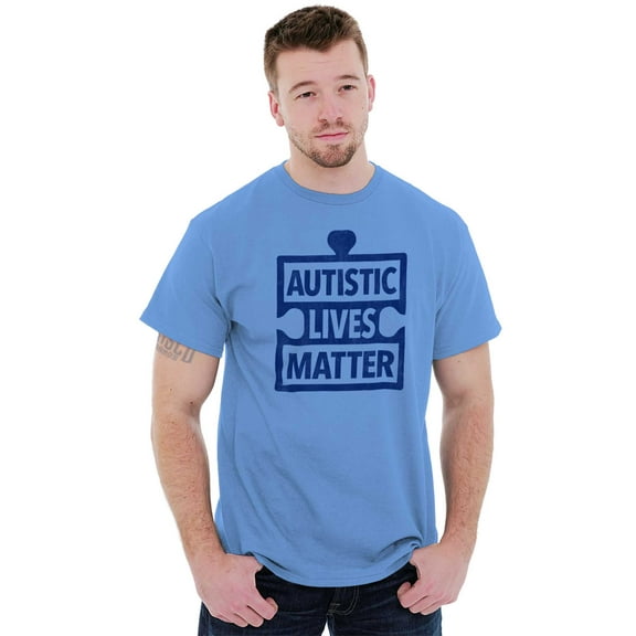 Autistic Lives Matter Autism Aware Men's Graphic T Shirt Tees Brisco Brands S