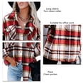 thumbnail image 2 of Tops a cuadros con botones,Blusa de manga larga con botones para mujer, camisa con cuello vuelto, la mejor de su clase, 2 of 4
