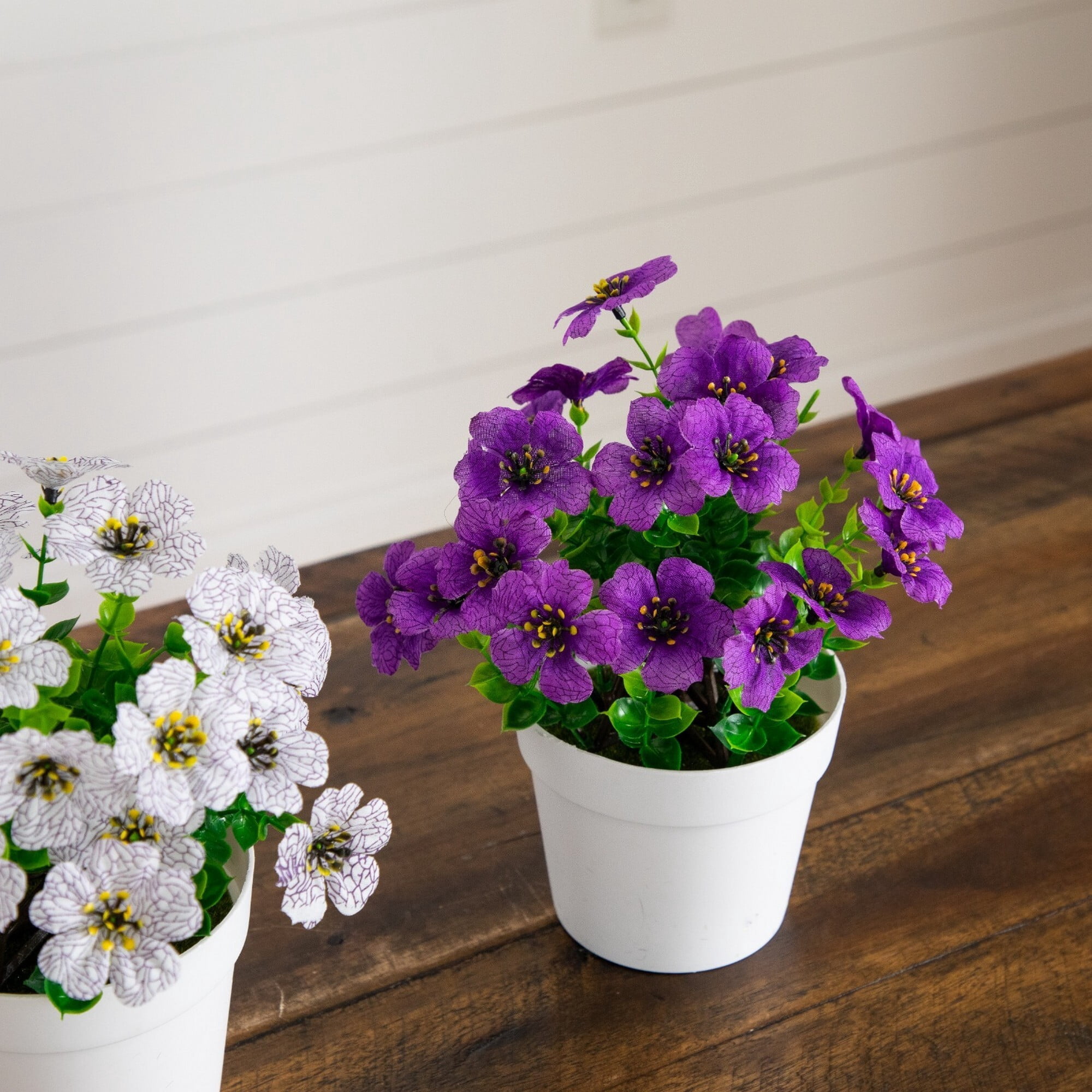 7in. Artificial Spring Daisy in White Pot - Set of 3
