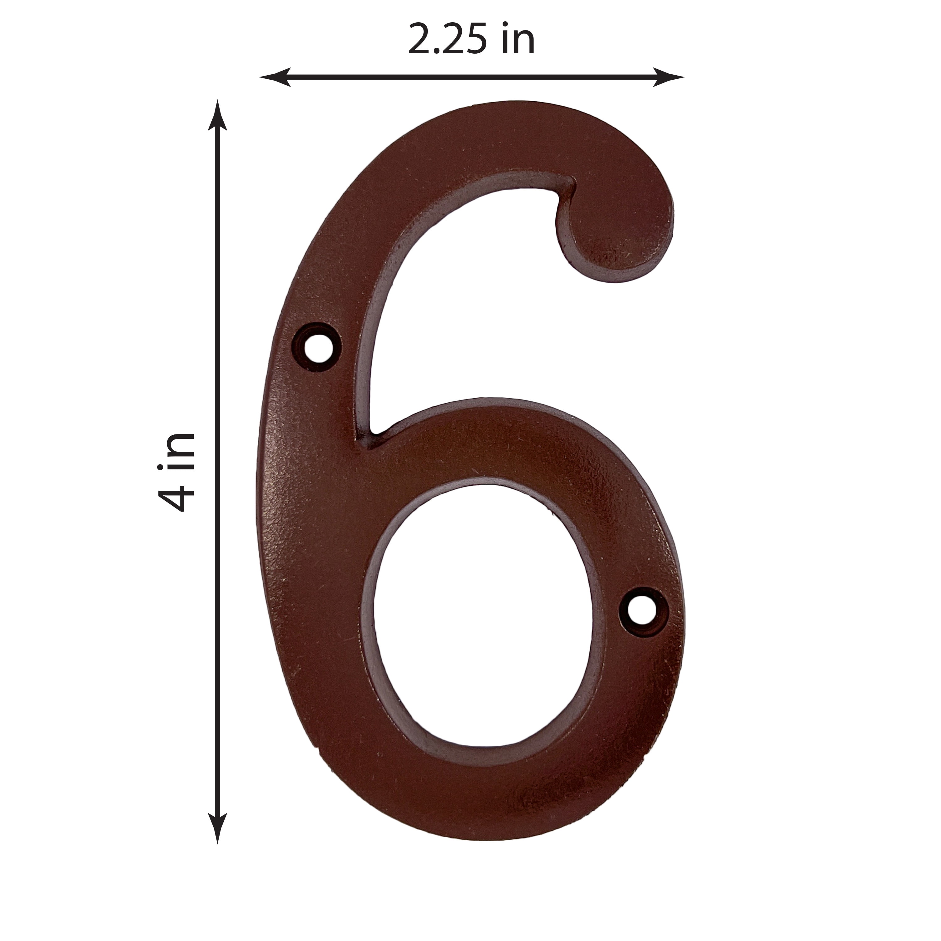 HY-KO 4" Aged Bronze Metal House Number 6