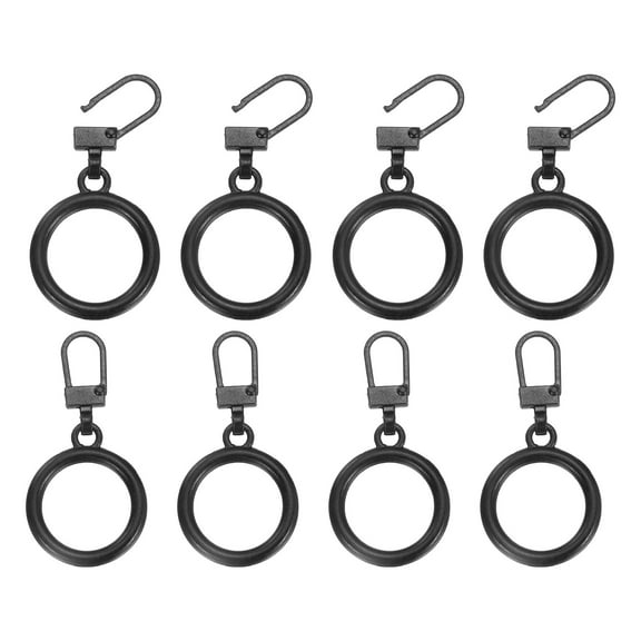 8Pack Zipper Pull Replacement, Round Detachable Tiny Zipper Slider, Black